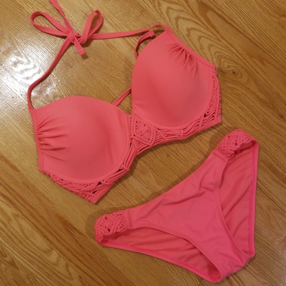 Coral pink bikini